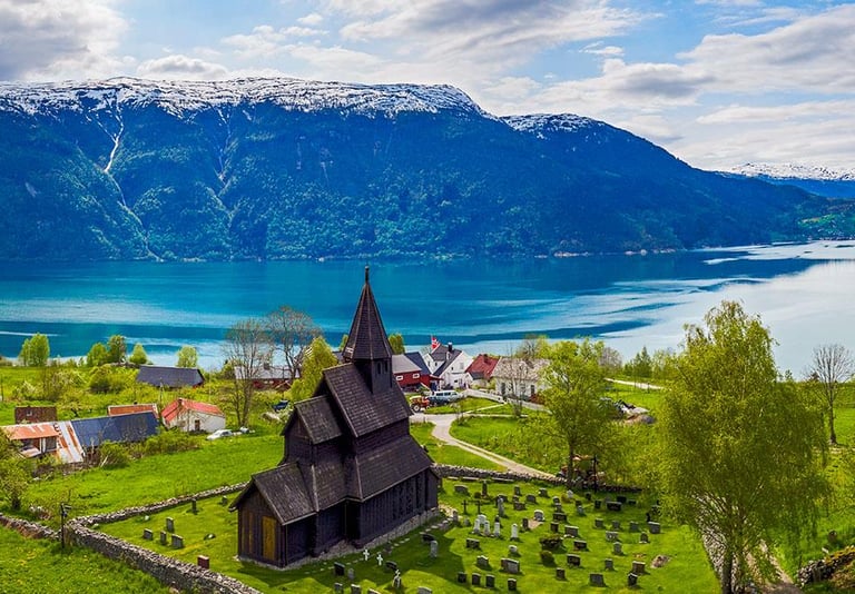 Norway Fjords Stave Church Wooden Urnes