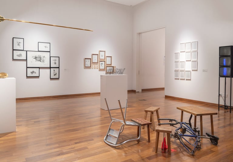 Fragmentos del futuro - dibujos en grafito en la 110° edición del Salón Nacional de Artes Visuales