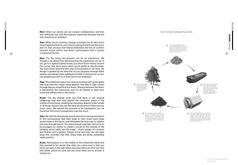 A magazine spread with a diagram of a life cycle