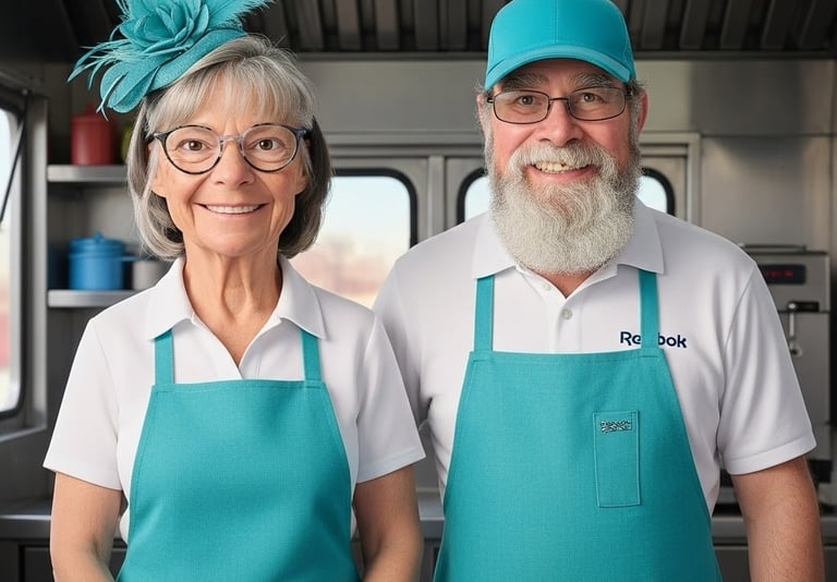 AI Cindy and Rodney Niemier inside food trailer