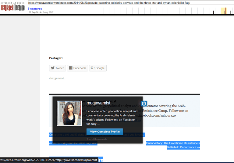 Hezbollah sarah abdallah @sahouraxo gravatar wordpress