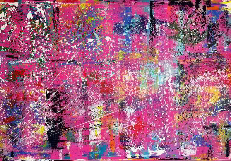 Acrylic painting Acrylbild Acryl Gemälde Bild abstrakt Pink bunt 