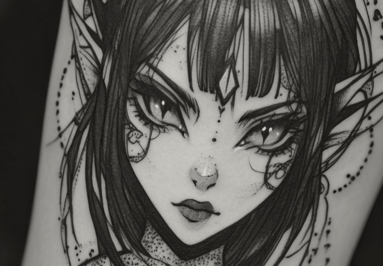 Manga Tattoo Elf Face