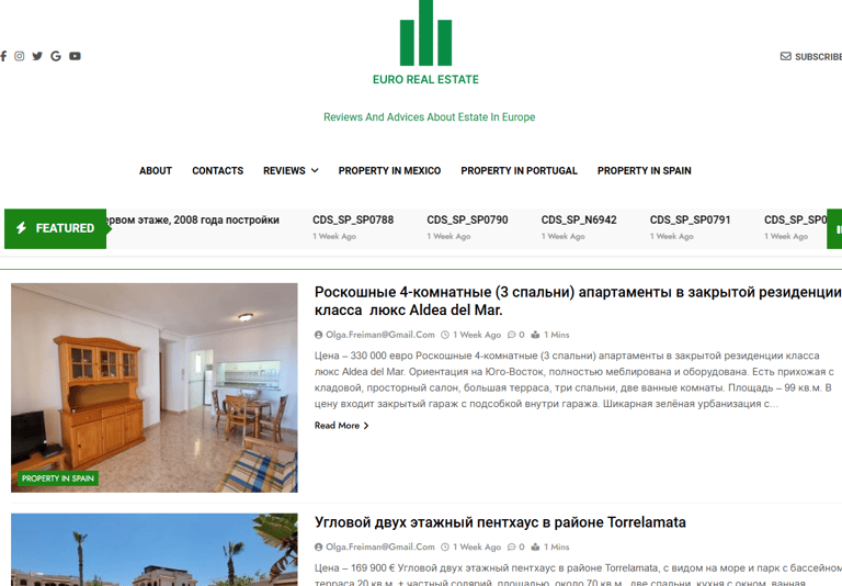 a website page with a picture of a house for sale