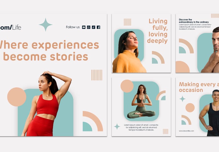 Plantillas de redes sociales de estilo de vida Bloom Life
