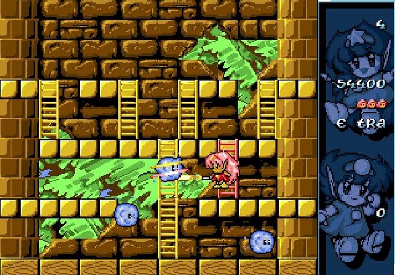 Amiga Rodland - Rit Attacking From Ladder