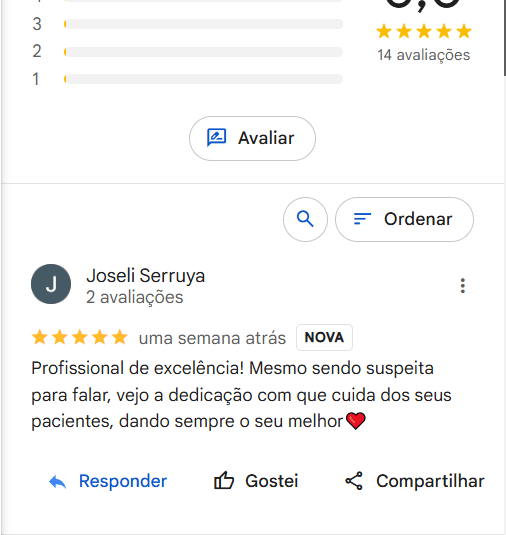 Imagens ilustrativas da avalição no google
