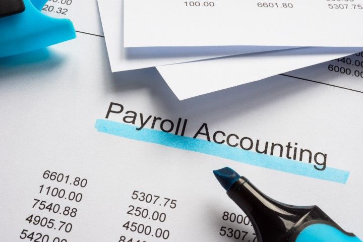 Payroll accounting is highlighted on a piece of paper