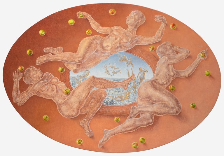 The Dome, Skaiste Verdingyte, composition, oil on canvas, painting, Lithuanian artist