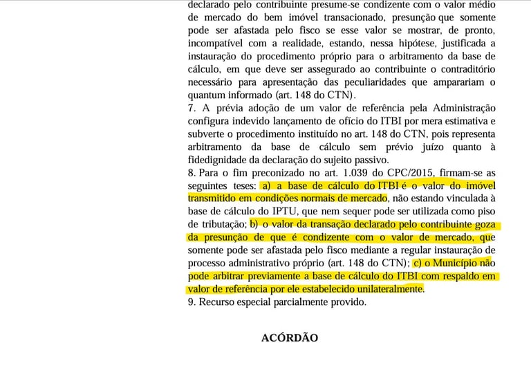 Decisão do STJ sobre ITBI
