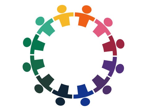 a group of people holding hands in a circle