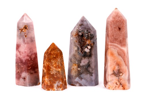 obeliscos de ametista rosa