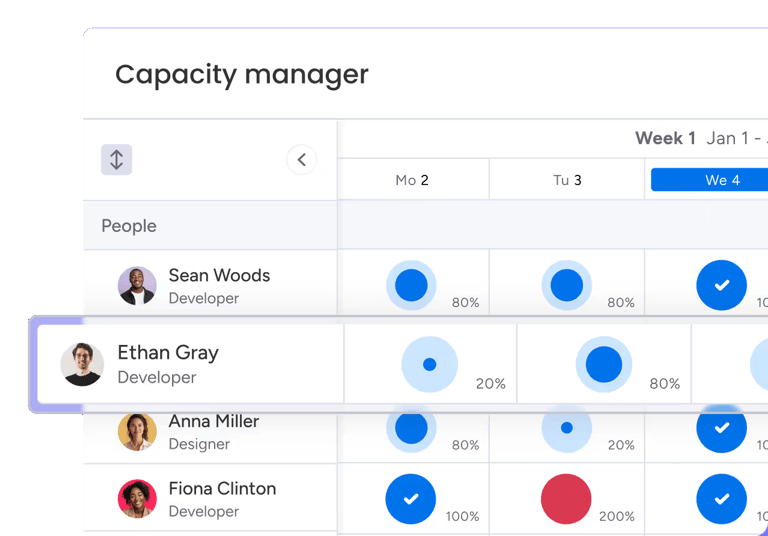 Agency Capacity Manager by Viridis - Certified monday.com consultants in Jakarta, Indonesia