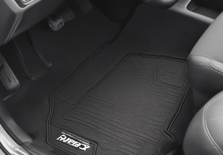 Red and black themed banner showing car accessories and repair tools