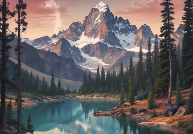A tranquil seascape painting with soft waves and pastel skies.