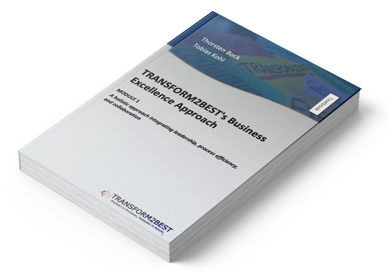 TRANSFORM2BEST Business Excellence Approach textbook for leadership and process efficiency.
