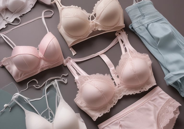 A bright and elegant display of folded colorful clothes on a wooden table