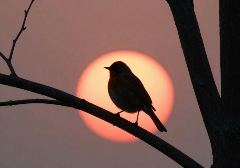 A serene sunrise over a quiet mountain, symbolizing new beginnings and spiritual awakening.