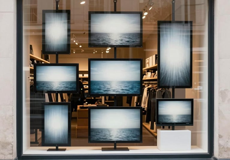 Close-up of sleek electronic gadgets with discount tags