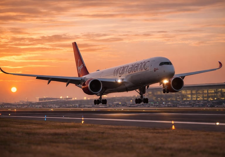 Virgin Atlantic A350 landing at IGI Airport Delhi