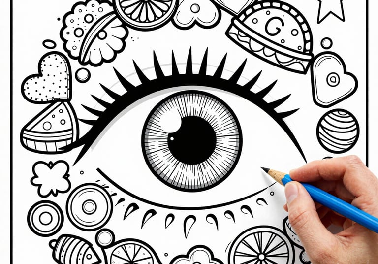 An adult coloring book open with intricate floral patterns and a cup of tea nearby.
