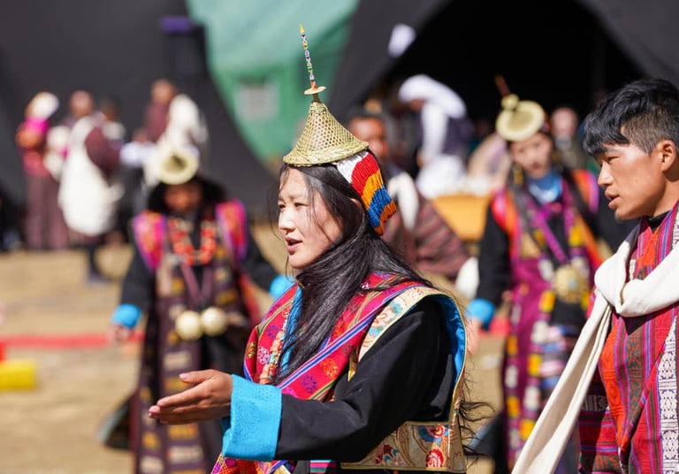 bhutanese-highland-girl-at-royal-highland-festival-dressed-in-their-unique-costumes