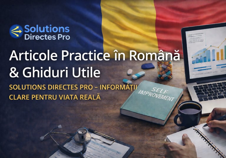 Articole practice în limba română despre sănătate, bunăstare și dezvoltare personală. Informații cla