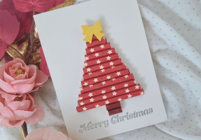 DIY Christmas card idea with straws