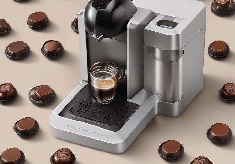 Close-up of a glass filled with iced coffee drink topped with creamy foam, set against a backdrop of wooden textures.