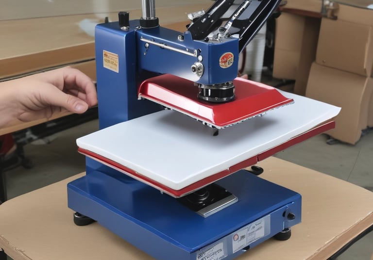 An image of a heat press machine in action.