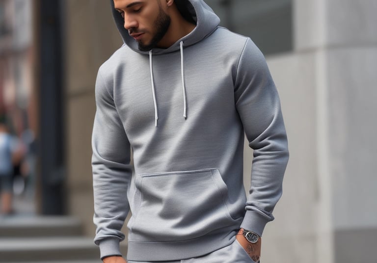 A storefront with a bold red exterior displays the name 'Center Adam Gents Wear' in large, metallic letters. The front features multiple pairs of jeans displayed upside down on mannequins, forming two neat rows leading into the store. Inside, more mannequins showcase various styles of jackets and shirts. A bright and colorful visual setup, emphasizing a casual apparel theme.