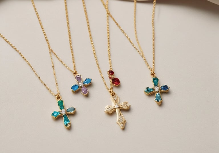 A stunning collection of stainless steel necklaces.