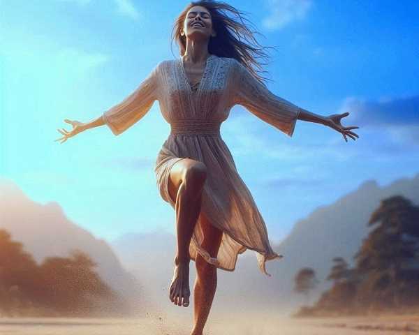 A woman walking barefoot on the earth, releasing negative energy and embracing joy through grounding nature therapy.