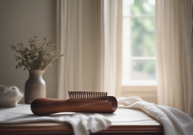 A steaming cup of herbal tea beside a vintage apothecary jar on a wooden table.