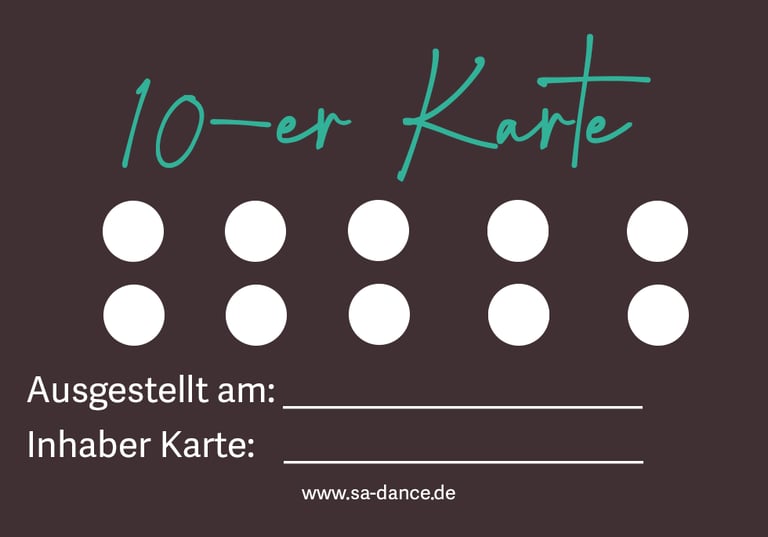 Stempelkarte Tanzschule Regensburg