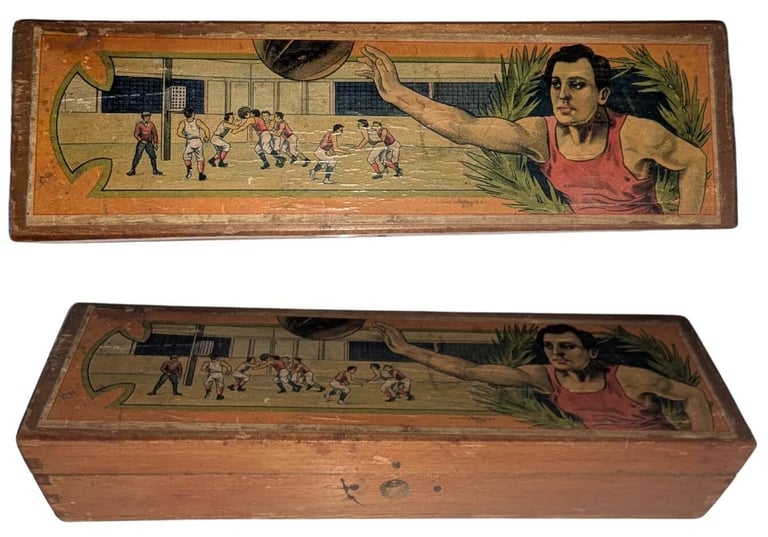 Antique sports basketball pencil case early 1900s