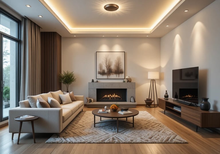 iluminación salón moderno