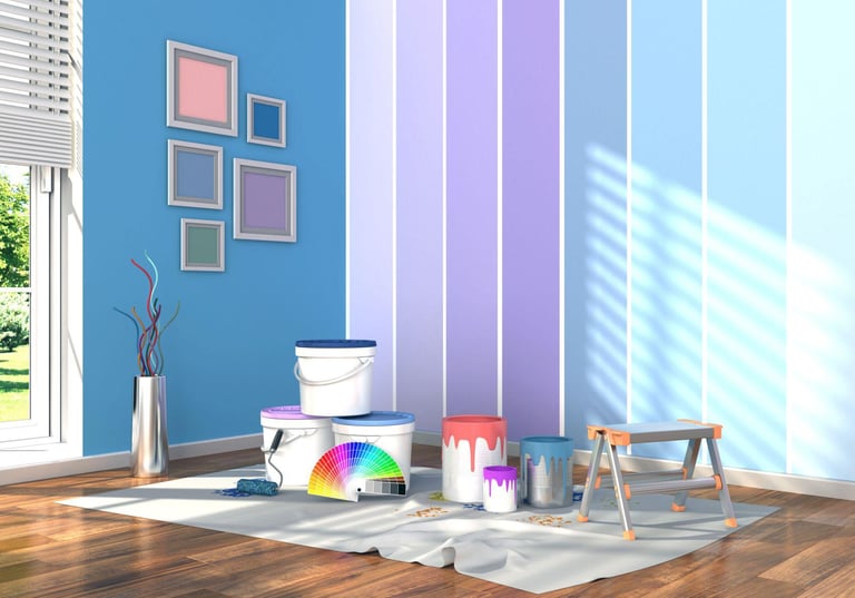 Peinture bleue pour chambre ou pièce principale