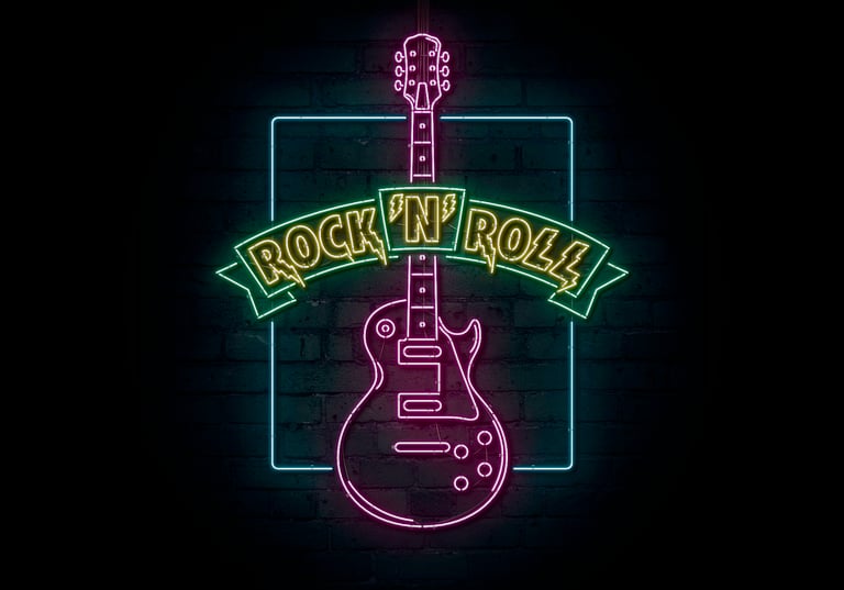 Rock'N'Roll guitar neon sign