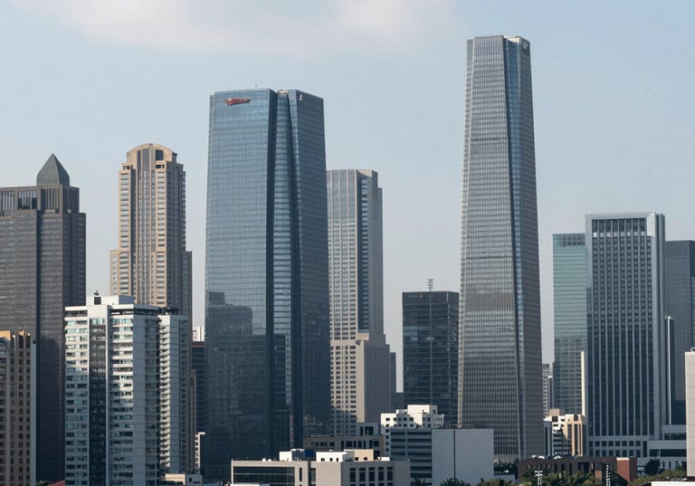 Telecommunications tower with digital network connections glowing at dusk.