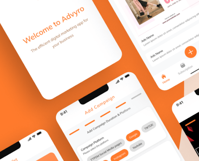 Advyro Advertising App on Orange background
