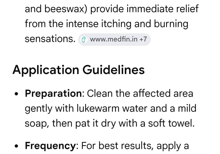 Google AI – how Pilobick piles ointment treats swelling, bleeding, fissures