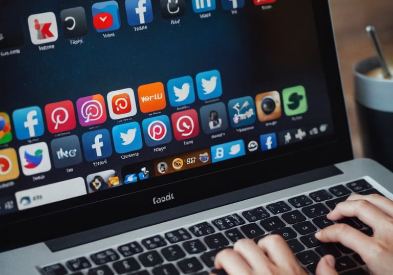 laptop with social media managing on it in shrewsbury, shropshire
