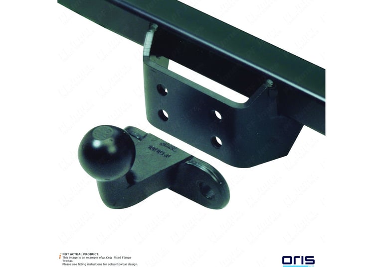 Flange type towbar with 50mm towball for UK vehicles, suitable for bumper shields and cycle carriers
