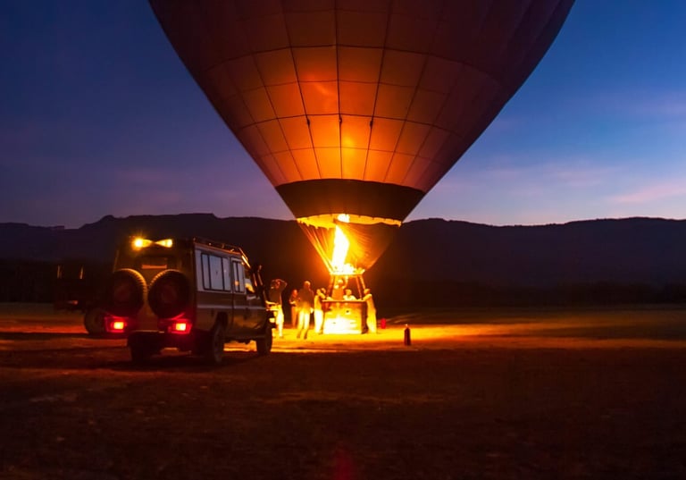 Preparing for an early morning Balloon Flight