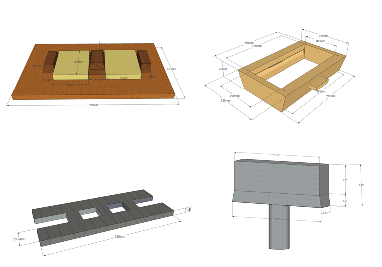 cast molds made in Sketchup 3D