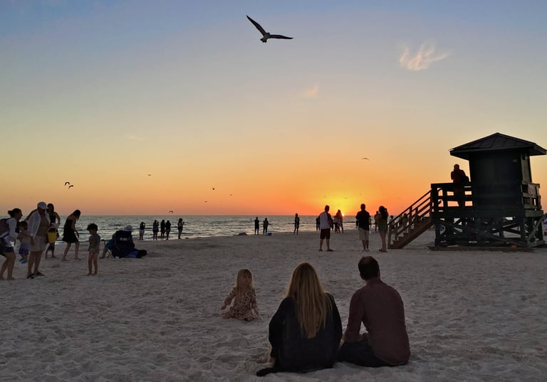watching the sun set on Siesta Key