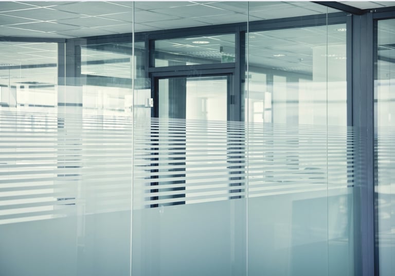 Commercial glazing office door