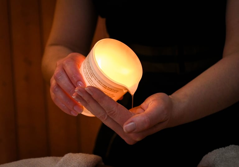 massage à la bougie, détente, relaxation, corps