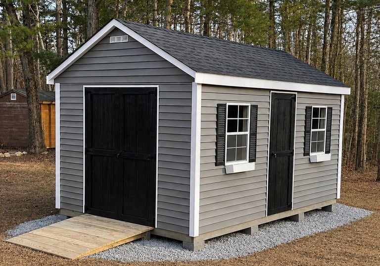 10x16 custom anchor shed built on-site in Pembroke, MA